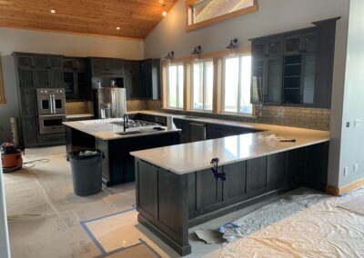 construction of new kitchen with island