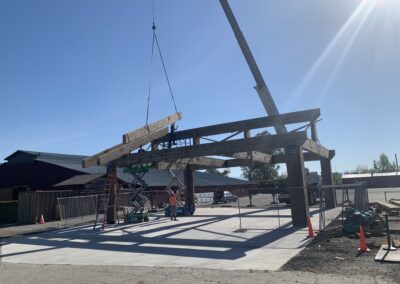 lifting large beams for outdoor patio roof